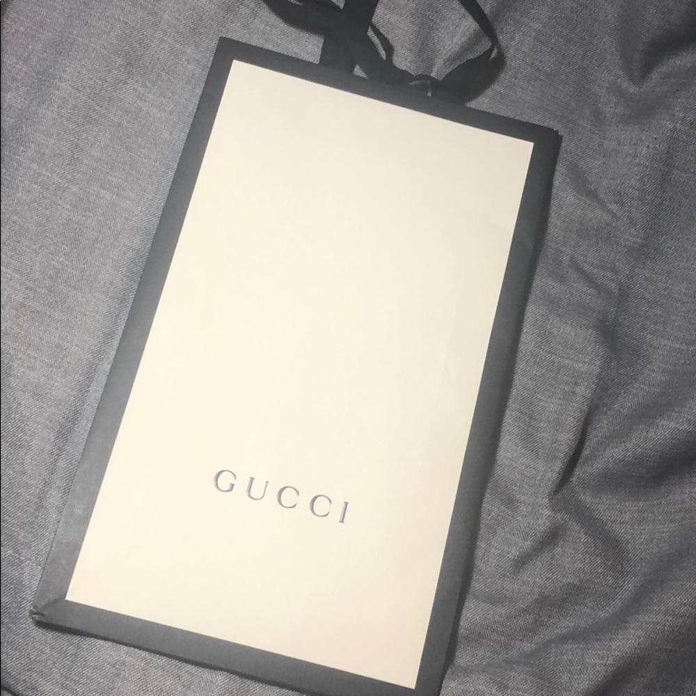 Authentic black and white Gucci paper bag